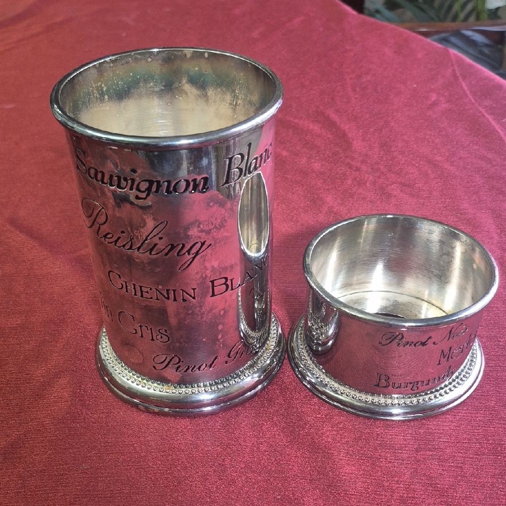 Godinger Silver Plate Wine Bottle Holder and Coaster Set